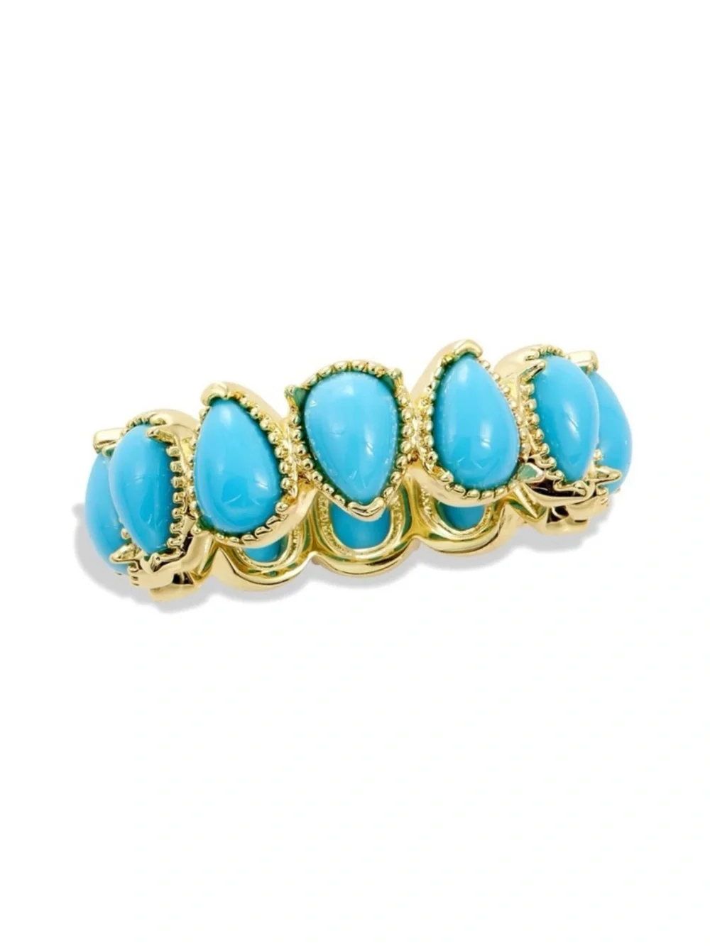 NWT Savvy Cie Jewels Simulated Turquoise Eternity Ring